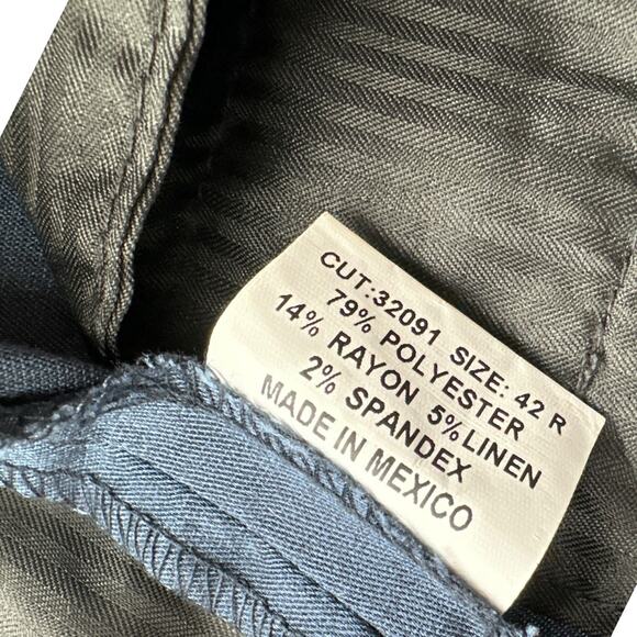 Berle Blue Straight Leg Flat Front Classic Formal Dress Pants Size 42 R - Picture 5 of 8